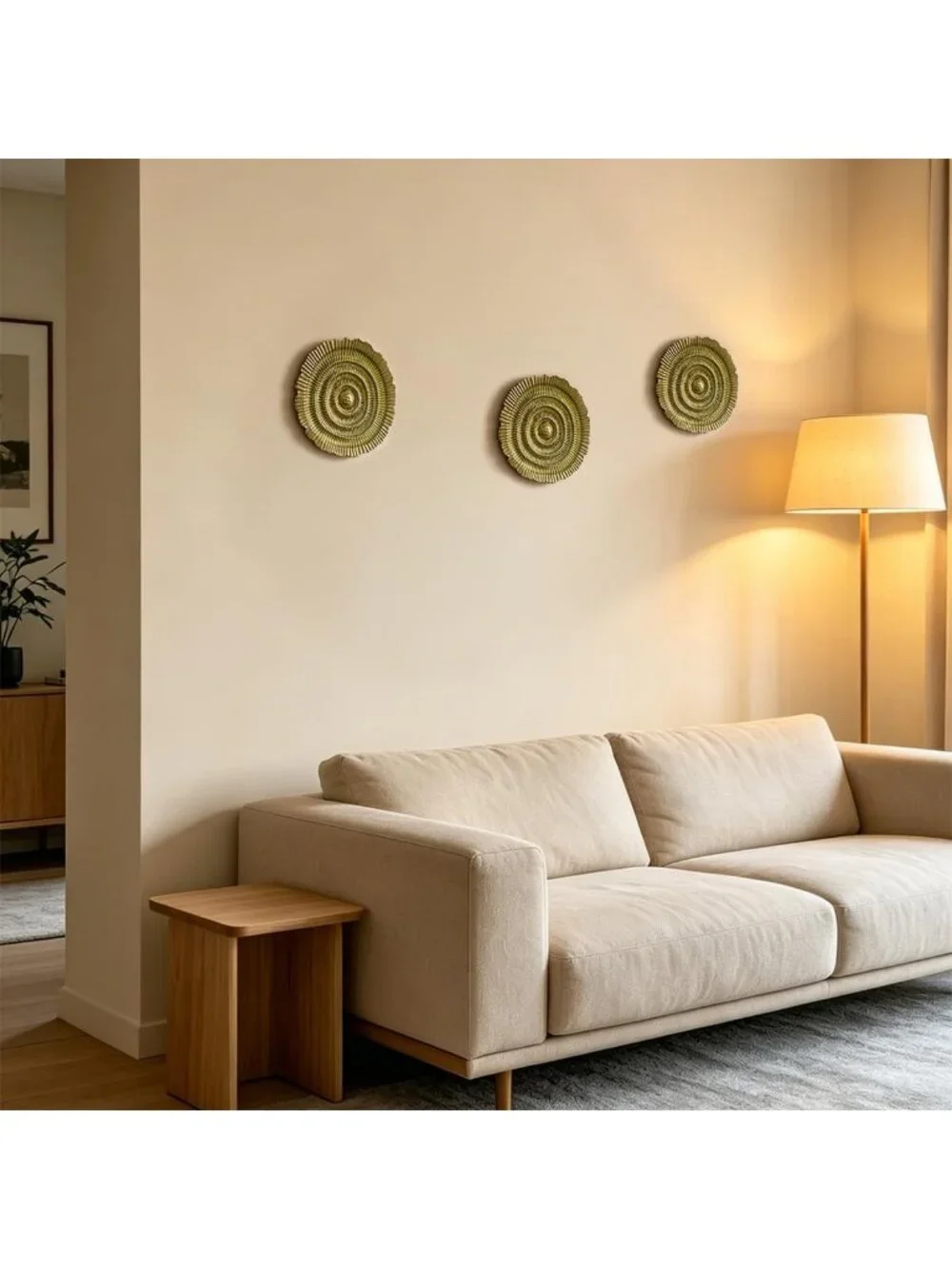 Rustic Yellow Metal Flower Sunburst Wall Art | 10'' Floral Decor for Home